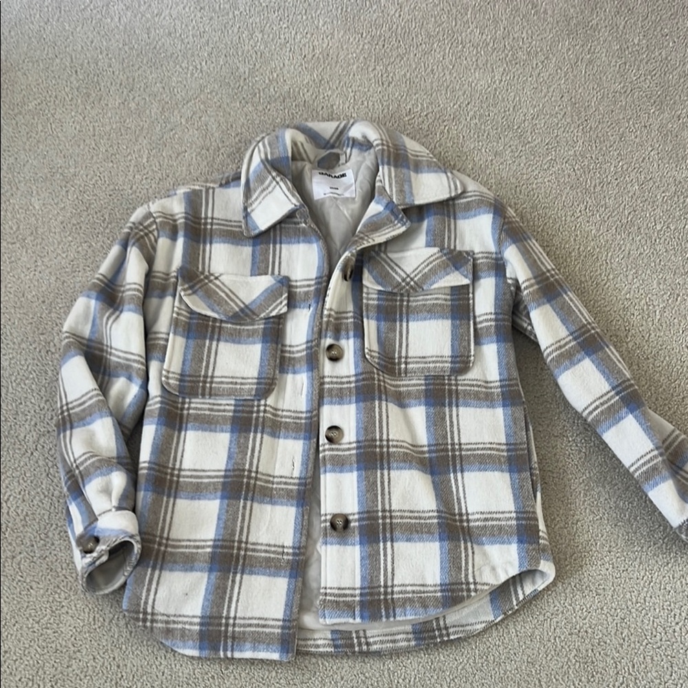 Plaid Jacket in Blue and Beige